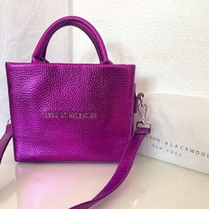 BRANDON BLACKWOOD - RARE PURPLE METALLIC BAG - PRE-OWNED - SILVER HARDWA…